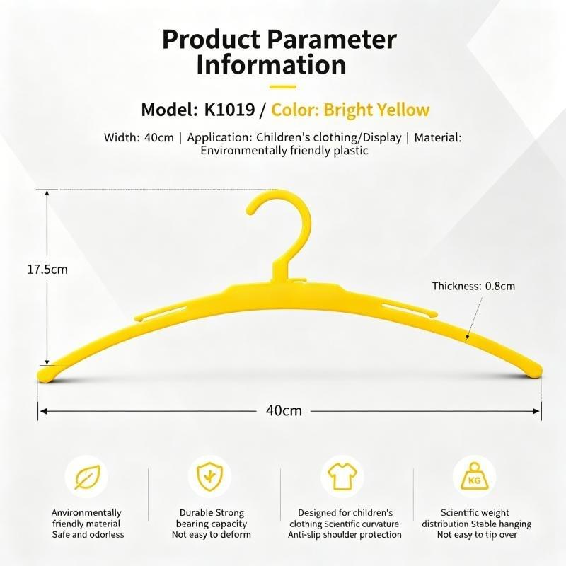 Kids Clothing Display Plastic Hanger | 40cm Garment Store Hanger