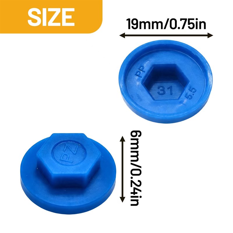 Blue PP Roofing Screw Protective Caps