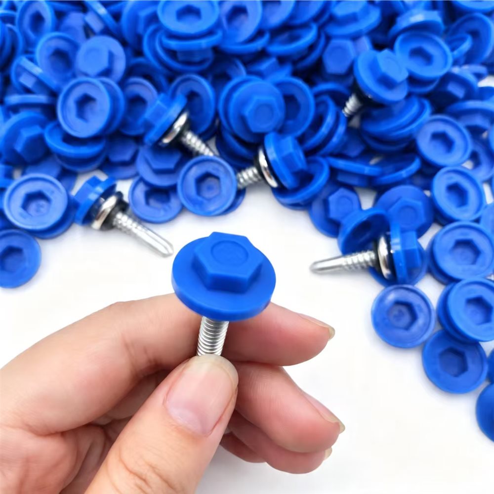 Blue PP Roofing Screw Protective Caps (19mm)