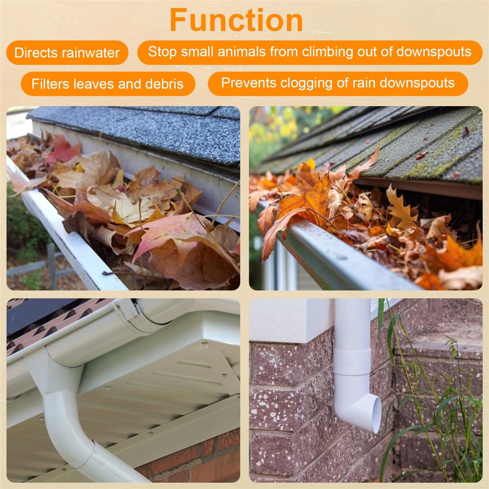 Round Gutter Downspout Drop Outlet with Filter (2-3/4