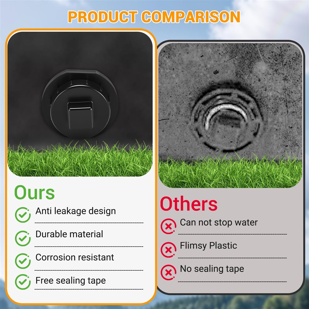 Stock Tank Drain Plug Kit (300 Gallon Compatible)